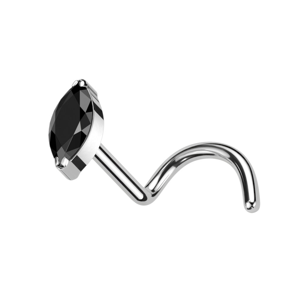 20G Titanium Nose Screw W/ Marquise